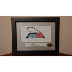 Framed Print With Purse and Rose "A Good Friend is Life's Best Accessory"